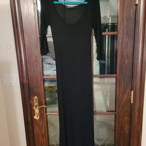 Carrie Allen Black Half Sleeve Maxi Dress M